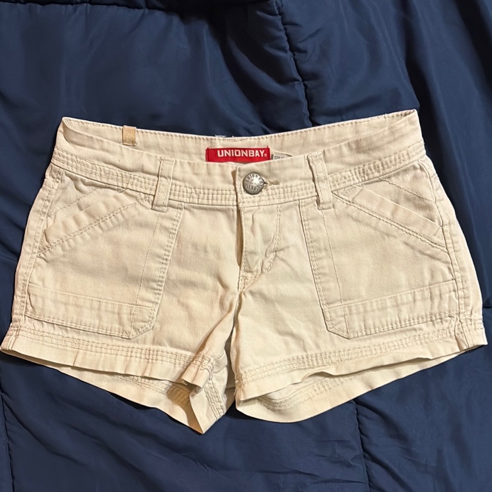 UNIONBAY Women's Juniors Tan Khaki Micro Shorts Y2K Shorts sz 1